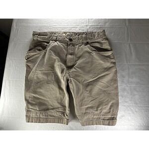 VTG Cherokee Chino Shorts Mens 38W Tan Khaki 100% Cotton Belt‎ Loops Workwear